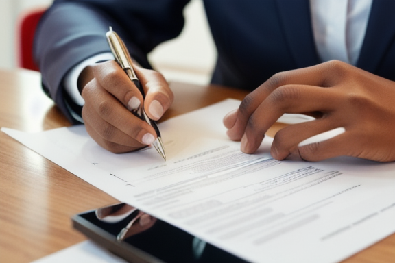 Person signing mortgage contract
